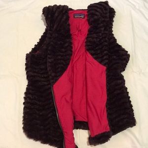 Dark purple Patagonia faux fur vest